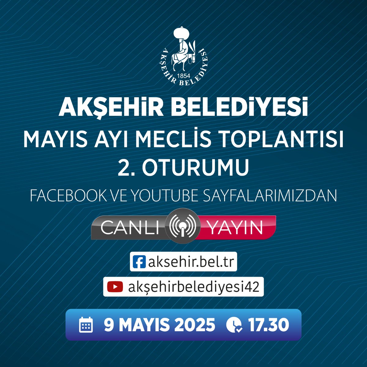 Akşehir Belediyesi Mayıs Ayı Meclis Toplantısı Canlı Yayında