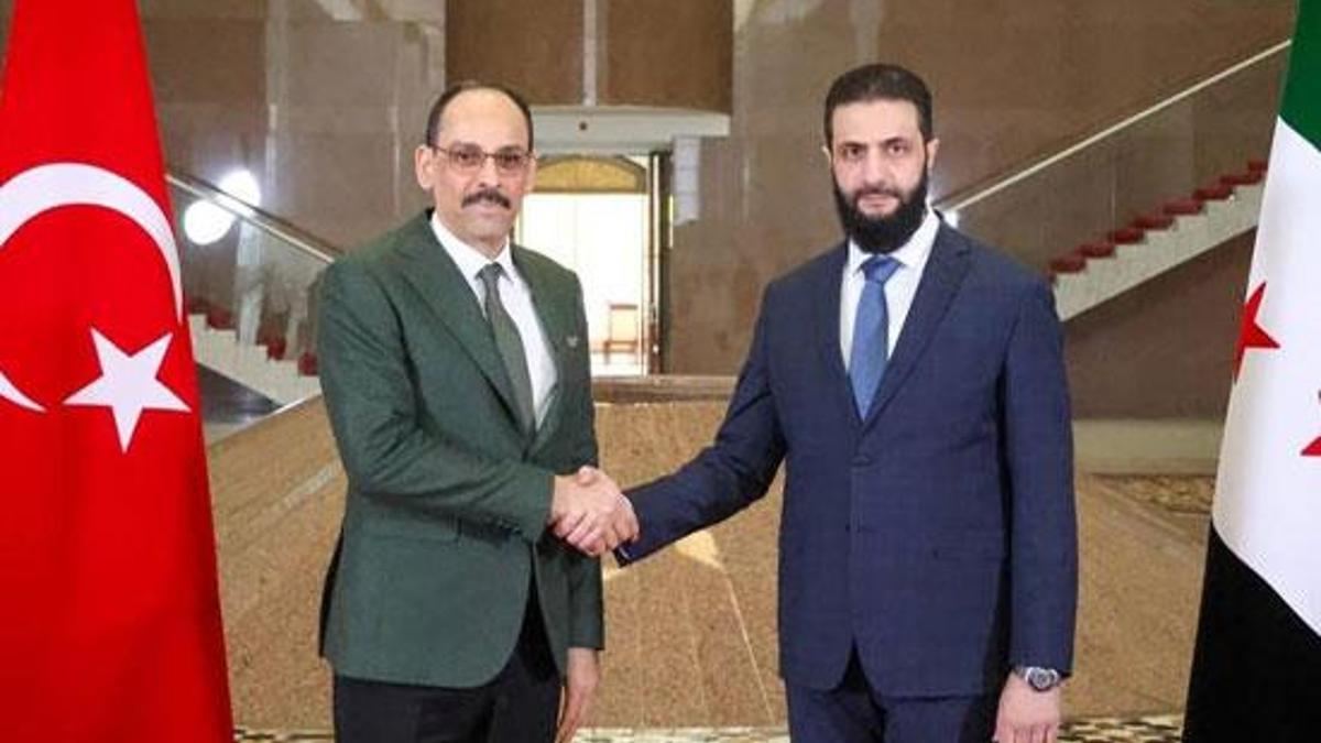 MİT Başkanı Kalın, Suriye Cumhurbaşkanı Şara ile Görüşüldü