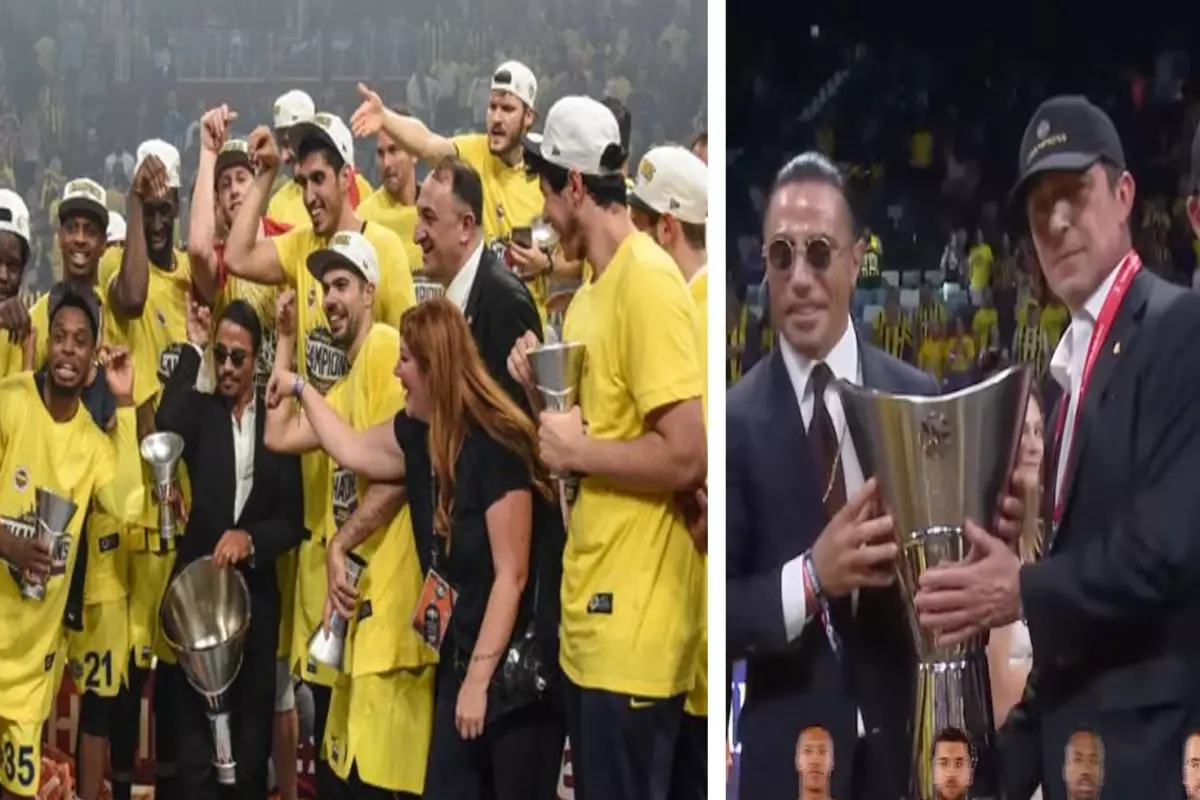 Fenerbahçe Beko Avrupa Şampiyonu Oldu, Nusret Gökçe Kupa Töreninde Görüntü Verdi