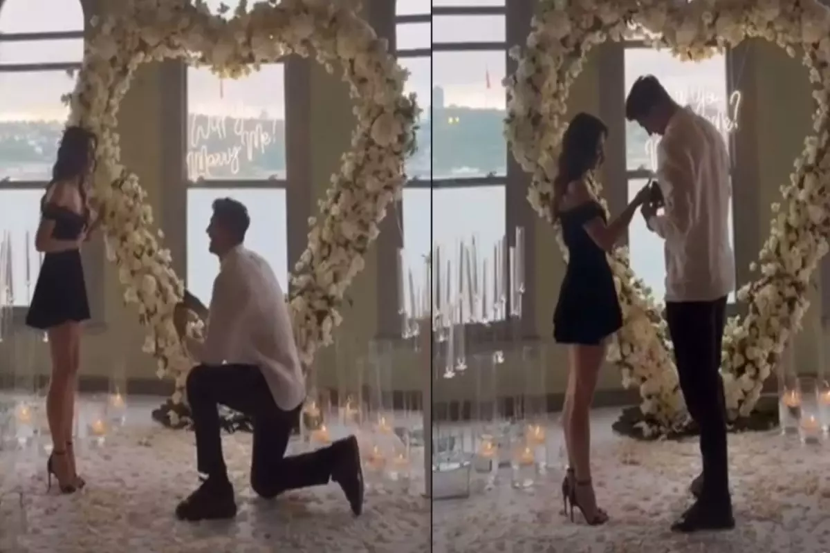 Milli Futbolcu Samet Akaydın'dan Sevgilisine Romantik Evlilik Teklifi