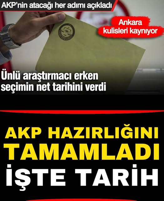 Son Dakika: Erken Seçim Tarihi Belirlendi