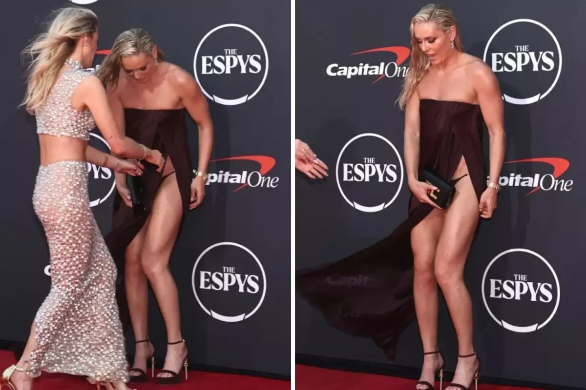 Lindsey Vonn'da Kırmızı Halıda Şok An: Kıyafet Kazası Yaşandı