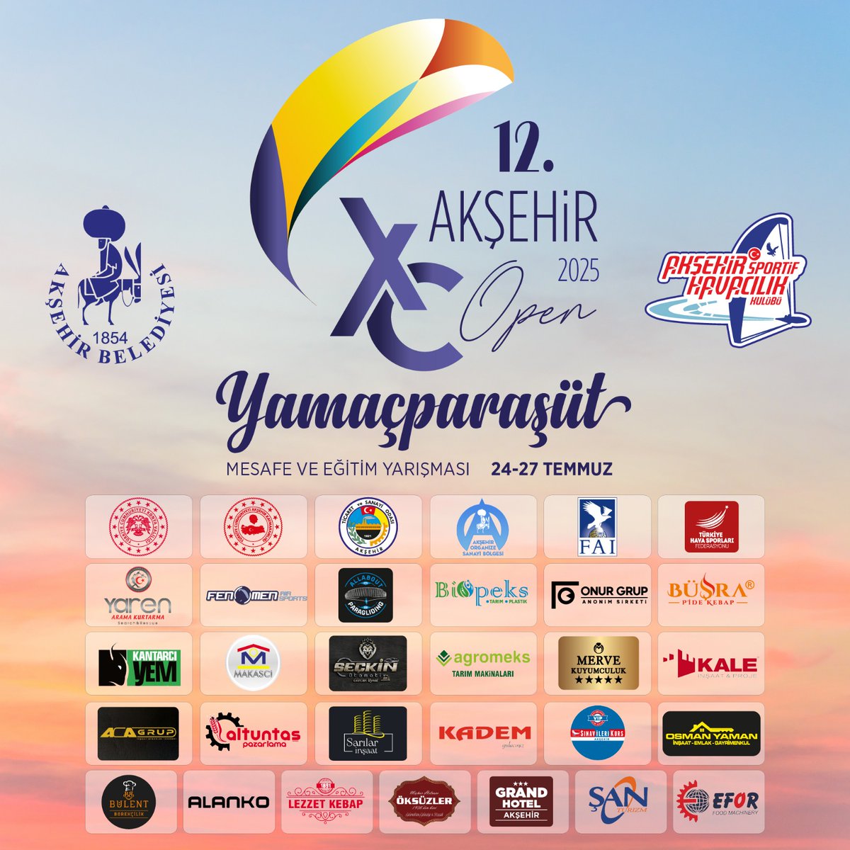Akşehir'de Yamaç Paraşütü Heyecanı Yeniden Başlıyor: 12. Akşehir XC Open Yarışmasına Hazırlık